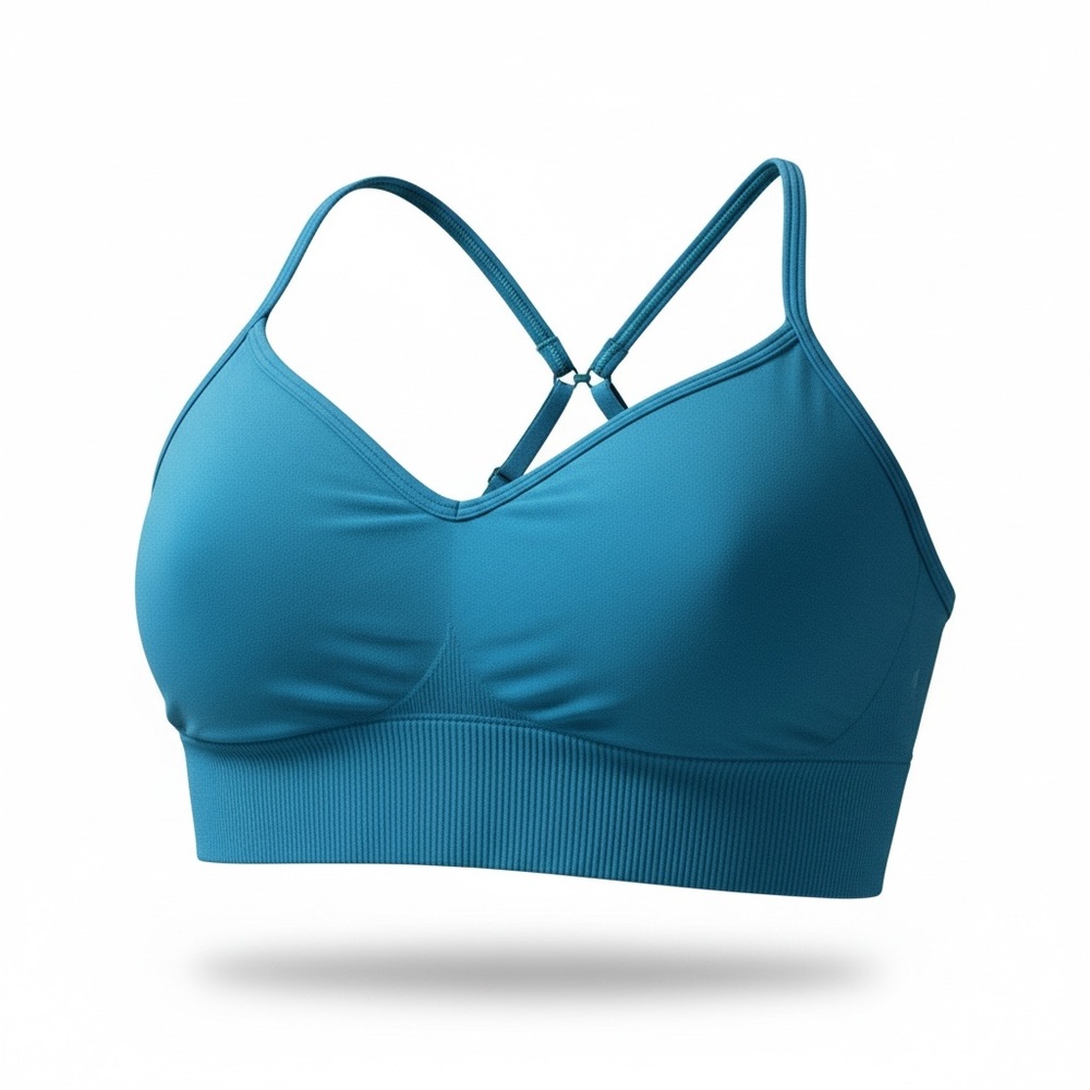 Lululemon Ebb to Street Bra Size 10 Teal Blue Athleisure - Picture 6 of 9
